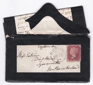 1862 QV FINE 1d RED STAMP ON DUBLIN IRELAND COVER + LONG LETTER FROM GOD MOTHER - Picture 1 of 9