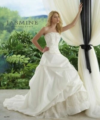 Jasmine Bridal NEW gown Wedding Dress CORSET Lace up Ivory / cafe lace 8  - Image 1 of 4