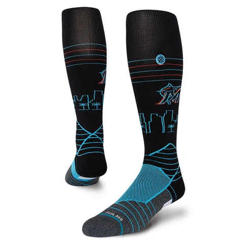 Men's Stance Miami Marlins Skyline Diamond Pro Team Tube Socks Cover
