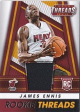 2014-15 Panini Threads James Ennis #72 Rookie Patch RC Miami Heat
