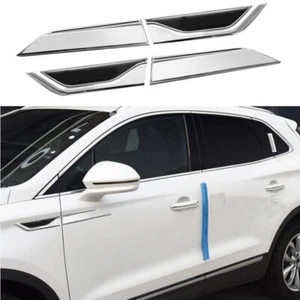 For Lincoln MKZ/MKX/MKC 2017-2020 Chrome + Black Sideimpact Bars Badge Trim 4pcs - Picture 1 of 7