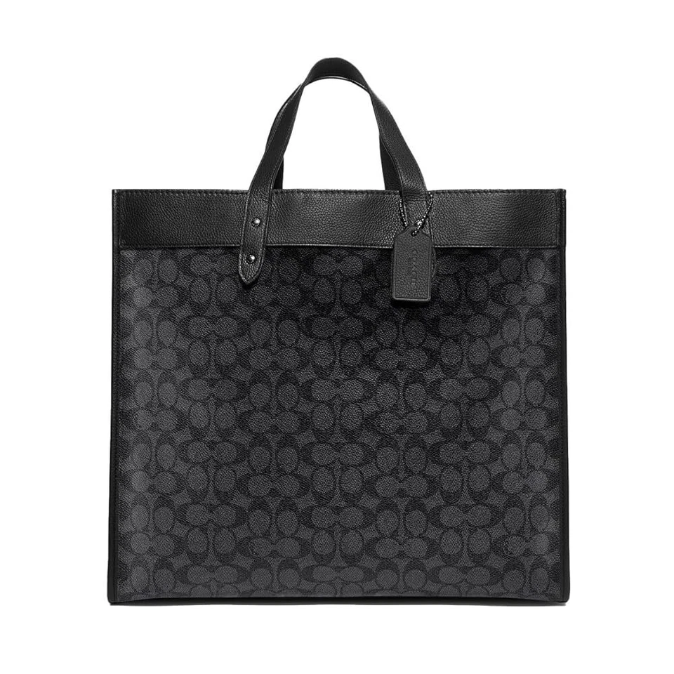 Coach Field Tote Bag 40 Signature Canvas Charcoal C7674 - Image 1 of 4