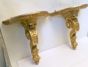 DE COLECCIÓN PR ORO YESO TERRACOTA ESTANTES DE PARED MÉNSULAS REGENCIA Neo CLÁSICO - Imagen 1 de 5