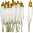 6-8 Inch Goose Feathers Gold Natural Feather Clothing Decor Dipped  DIY Crafts