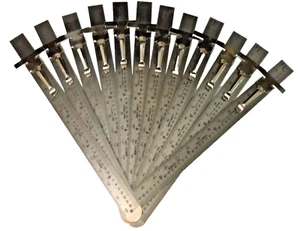 Paquete de 12 REGLAS DE BOLSILLO VINTAGE DE ACERO INOXIDABLE DE 6” Hechas en EE. UU. por Vari-Line Ind. - Imagen 1 de 8