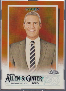 2020 Andy Cohen /25 Topps Chrome Allen Ginter Orange Parallel Card