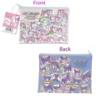 Sanrio My Melody & Kuromi Clear Zipper Bag Flat Vinyl Pouch Bag 7.9"W  × 5.5"H