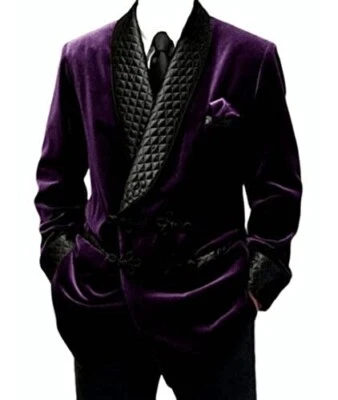 Bata acolchada chaqueta para fumar para hombre Foto 1 de 3