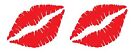 1 Pair of Hot Pink or 1 Pair of Red Lips Self Distancing Decal Die Cut Sticker 