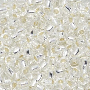 Miyuki Round Seed Bead Size 8/0 22g-tube Silverlined Crystal - Picture 1 of 1