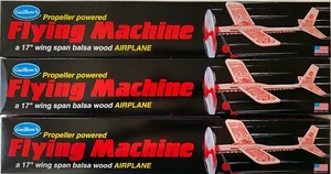 "Paquete de 3 aviones de juguete de madera de balsa ""Flying Machine"" de Guillow's GUI-75-3 - Imagen 1 de 6