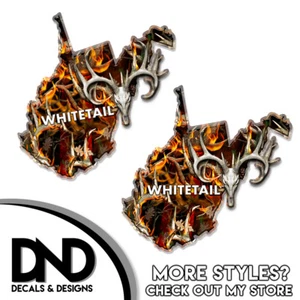 West Virginia State Hunting Whitetail Deer Skull Blaze Buck Camo Decal WV 2 Pack - Picture 1 of 1