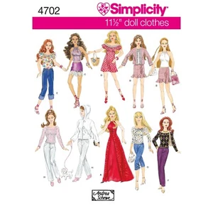 Simplicity 4702 DOLLS CLOTHES Simplicity Sewing Pattern Sizes 11.5" - 29 CMS - Picture 1 of 10