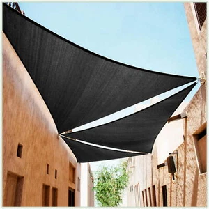 ColourTree schwarz Sondergröße Dreieck Sonnenschutz Segel Vordach Stoff Outdoor Terrasse - Bild 1 von 9