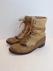 Justin Stiefel 8D Leder 630 braun hellbraun zweifarbig Kiltie Packer Vintage Made in USA - Bild 1 von 20