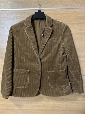 Blazer Lands End feminino tamanho M/Petite (10-12) forrado camelo jaqueta de veludo larga nova sem etiquetas - Imagem 1 de 4