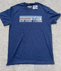 OURAY Men's Graphic T-Shirt Blue Ridge Mountains Georgia Blue Size Large - Picture 1 of 9