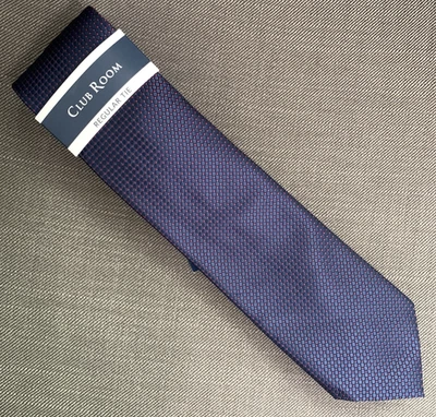 Corbata de cuello clásica Club Room para hombre azul marino/rojo rejilla precio de venta sugerido por el fabricante 55 USD Foto 1 de 3