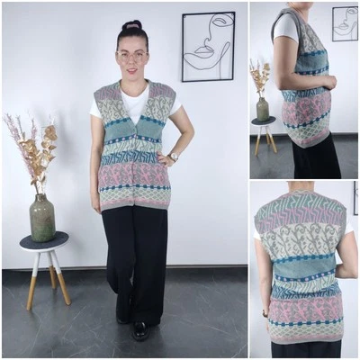 Cárdigan Chaleco Mujer Talla Pequeña US 4 EU 34 Paisley Lana de Cordero Angora Chaleco Foto 1 de 4