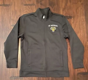 SPORT-TEK Youth ST. MICHAEL FZ Jacket Sz. YL NEW BLACK - Picture 1 of 2