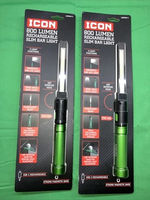 Two Icon LSBR800-G 800 Lumen Rechargeable Slim Bar Light 71073 Green - Image 1 of 3