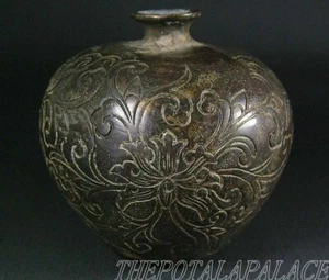 Chinesische Kupfer Vase mit Lotusblüten und Patina - signiert - Bild 1 von 9