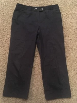 Pantalón Capri PANTOLOGY Azul Marino Denim Look Doblado Puño Recortado Talla 10 En muy buen estado Foto 1 de 4