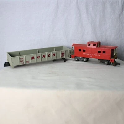 Lot of 2 Gilbert American Flyer 641 Gondola 638 Caboose Train Cars Parts Repair - Image 1 of 4