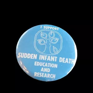 pop culture pin backs vintage button 1980s I Support SIDs Research Made In USA - Picture 1 of 9