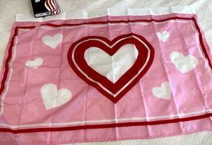 Hearts BANNER, NEW, 3' x 5', Annin orginal, NYL-GLO, indoor/outdoor - Picture 1 of 5