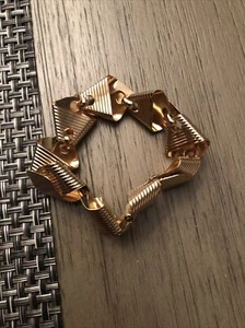 PULSERA GRUESA NAPIER ~~STERLING~FIRMADA DE ESLABONES MODERNISTAS - Imagen 1 de 3