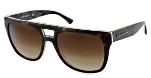 New DOLCE & GABBANA DG4255 2961/13 56mm Havana Flat Top Sunglasses - Picture 1 of 7