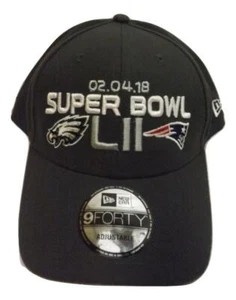 New Eagles vs Patriots SuperBowl LII Mens Size OSFA New Era 9Forty Gray Hat $35 - Picture 1 of 6