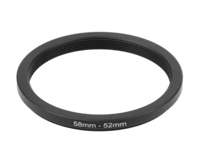 58-52mm Metal Step down Ring Lens Adapter 58 Male to 52 Female Thread - UK STOCK - Image 1 of 4