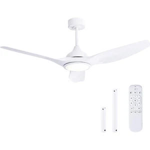 52 Inch LED Morden White Ceiling Fan with Remote Control Quite DC 6 Speeds Motor - Picture 1 of 12
