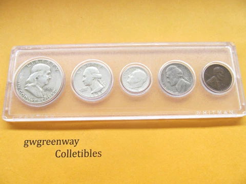1953 Silver Birth year set 5 coins  (other years also) FREE SHIPPING Cover