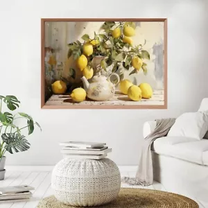 Vintage Lemon Print Farmhouse Kitchen, Lemon Still Life, poster no frame - Picture 1 of 4