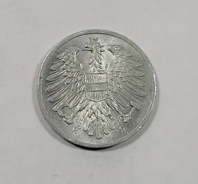 1954 Austria 2 Groschen Coin   World Coin   Aluminum  BT-039    - Image 1 of 2