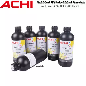 ACHI 500ml UV DTF INKS Varnish For UV DTF Pinter Colorful INK Moisturizing liqui - Picture 1 of 11