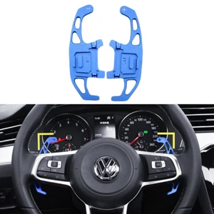 Blue Aluminium Paddle Shift Gear Extension for VW MK7-7.5 Golf GTI-R-GTD DSG - Picture 1 of 4