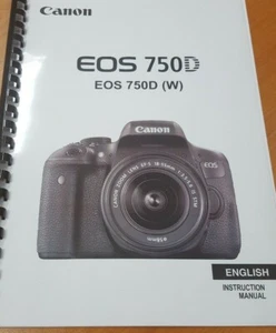 CANON EOS 750D GUÍA MANUAL DE USUARIO COMPLETO INSTRUCCIONES IMPRESAS 416 PÁGINAS A5 - Imagen 1 de 1