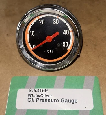 OLIVER TRACTOR OIL PRESSURE GAUGE 1550 1555 1600 1650 Sparex S.53159 0-50 PSI - Image 1 of 4
