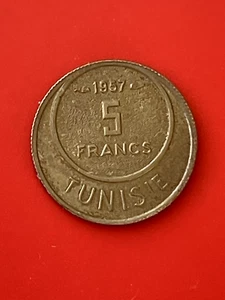 1957/AH1376 Tunisia 5 Francs - Picture 1 of 2
