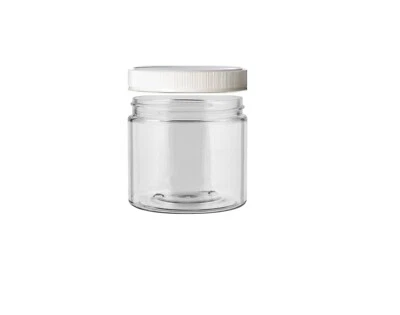 16oz Big Mouth Clear Plastic PET Jar white Smooth or Ribbed Lids Qty 1, 4, 12  - Image 1 of 4