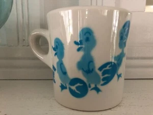 Vintage Jackson Restaurant China Child's Mug Cup Blue Duck Easter Egg Excellent - Picture 1 of 2