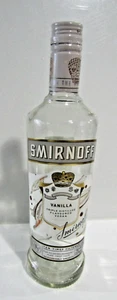 SMIRNOFF VANILLA VODKA EMPTY SPIRIT BOTTLE 70cl GARDEN BAR PROP UPCYCLING CRAFTS - Picture 1 of 2