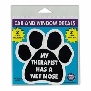 Window Decals, 2-Pack, Therapist Has Wet Nose (Dogs/Cats), 4.25" x 4" Stickers - Picture 1 of 6
