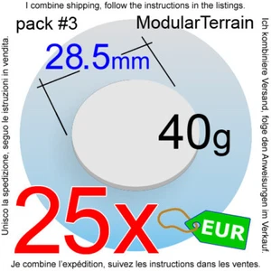 25x 28,5mm 28.5mm Round Bases 2mm Clear Acrylic Metacrilato Warhammer 40k - Imagen 1 de 9