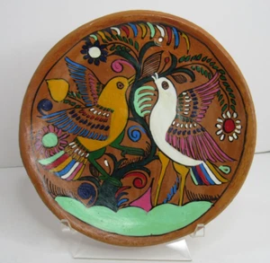 Mexican Talavera Hand Painted Colorful Plate Two Birds 6.25" - Picture 1 of 5