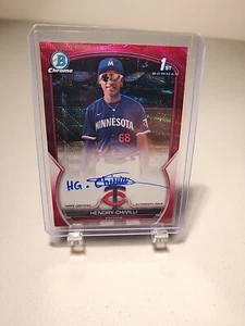 Hendry Chivilli 2023 Bowman Chrome RED Shimmer 1st Bowman RC AUTO #3/5 Twins - Picture 1 of 3